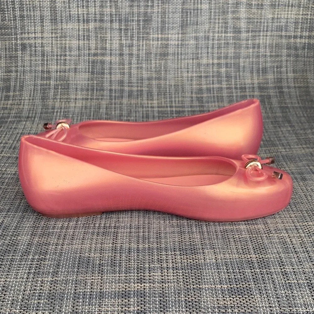 Melissa | Mel by Melissa 'Sweat Love' Pearl Pink Bow Flats Slip on Dress Shoes 3